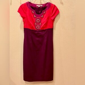Boden Jeweled Colorblock Dress, US 4R